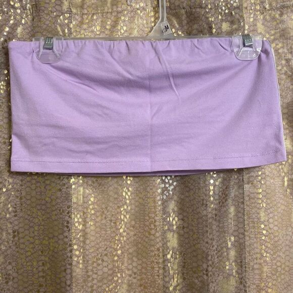 Aerie Lavender Purple Striped Strapless Tube Top, Large - Picture 1 of 5
